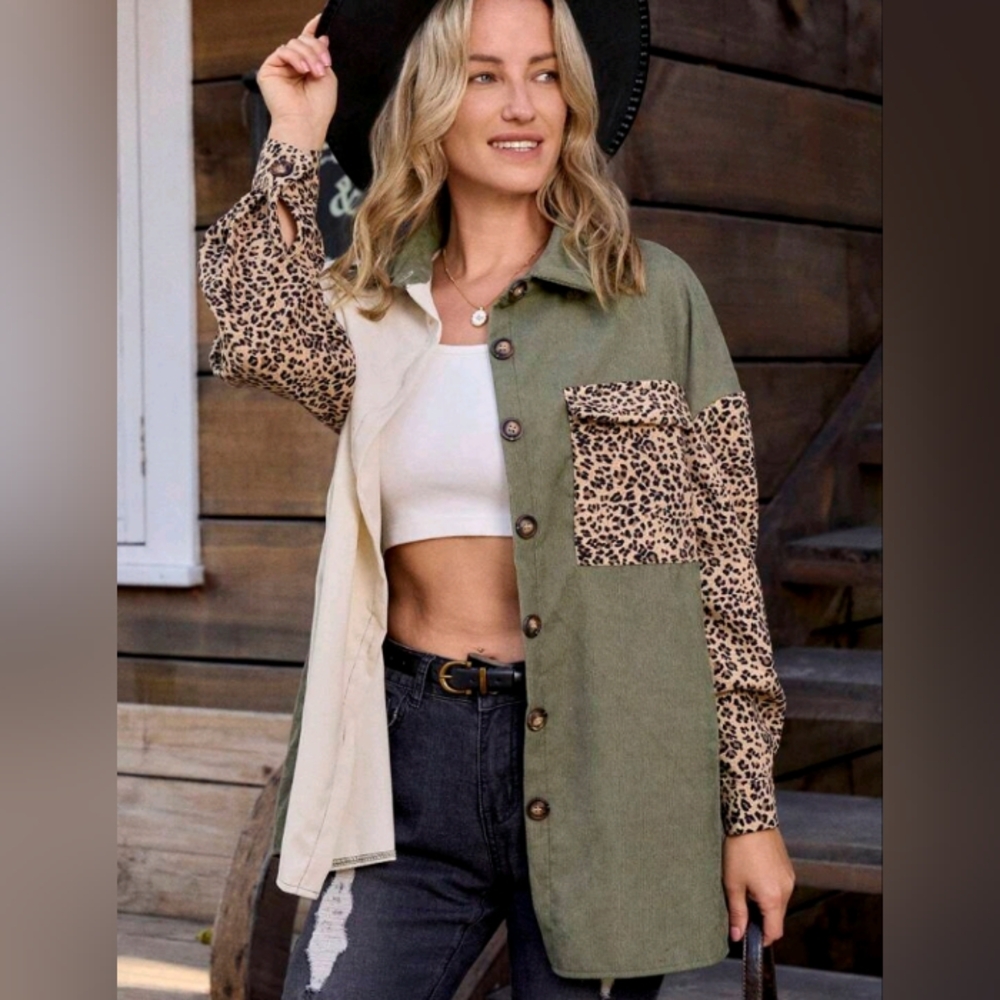 Not Available: Button-Up Shacket/Oversized Shirt - image 2